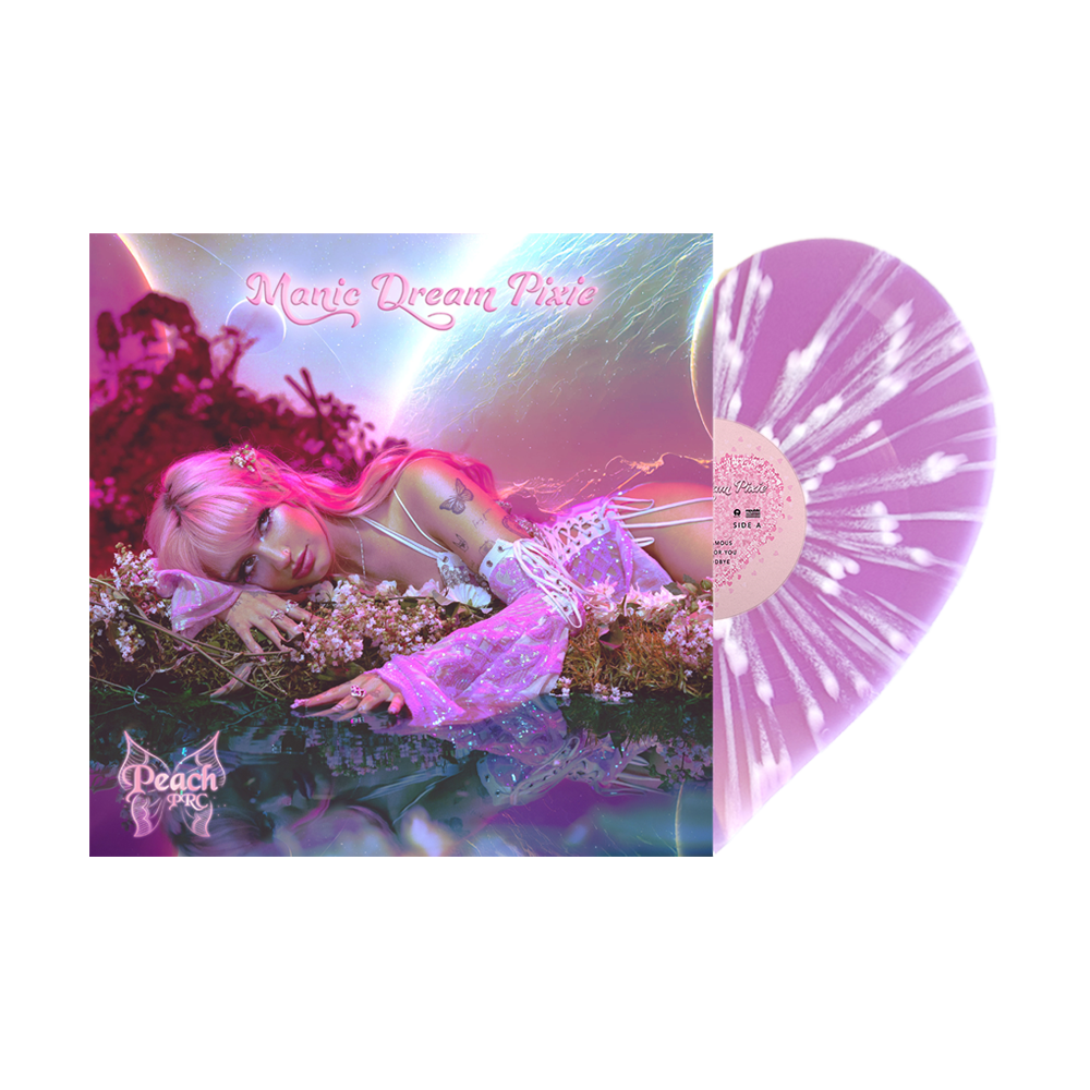 Manic Dream Pixie 1 Year Anniversary Heart-Shaped Pink Splatter Vinyl